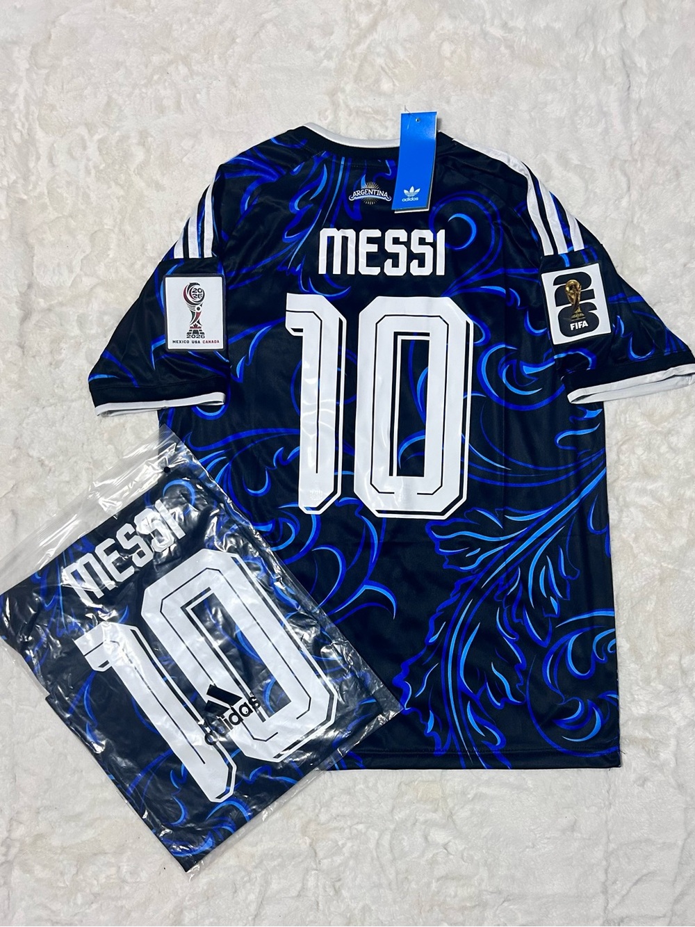 Adidas men Lionel Messi #10 Blue Football Jersey